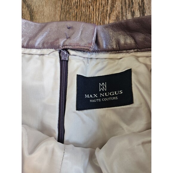 Max Nugus Haute Couture Ladies Pant Suit M/ 32" Metallic Purple Faux Snake Skin - Picture 12 of 16